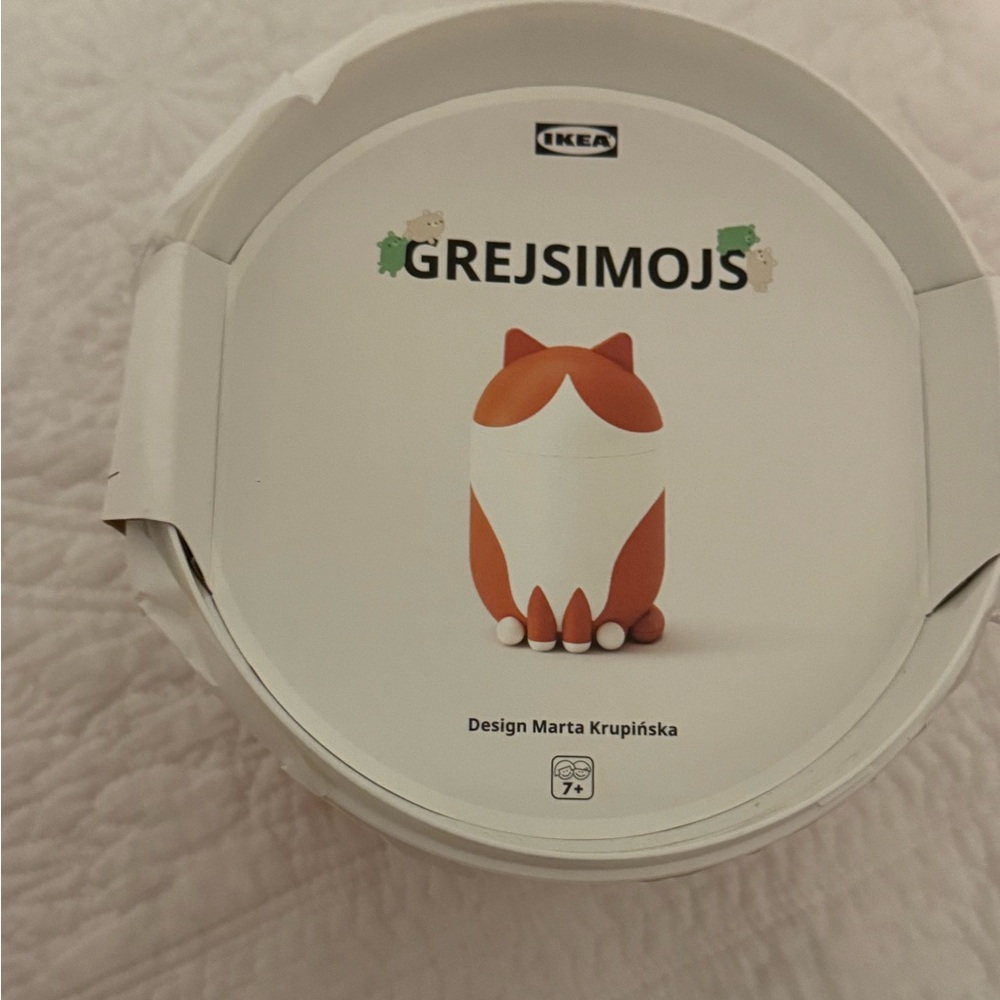 Last One! IKEA GREJSIMOJS Orange and White Cat Storage Container - Picture 5 of 9